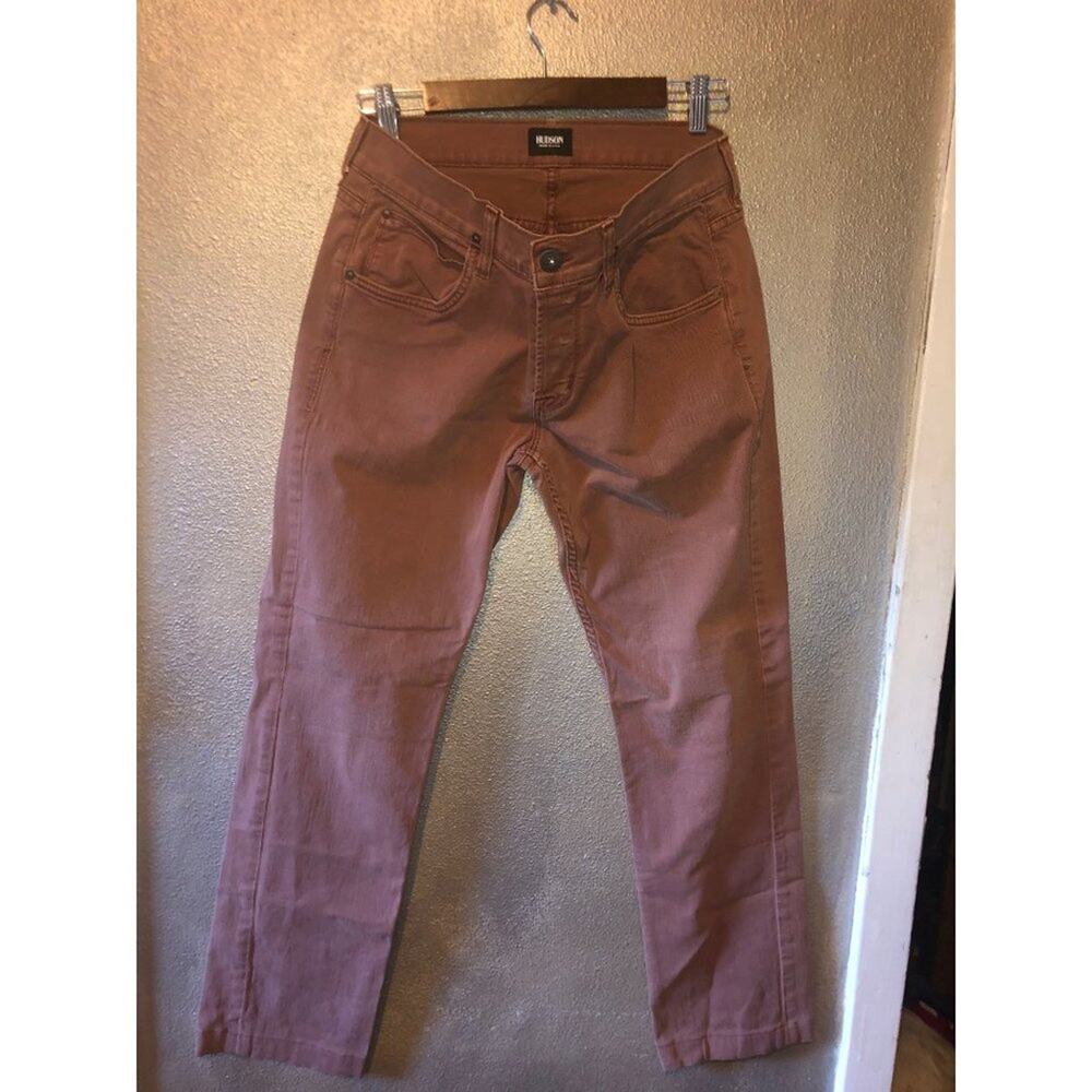 Hudson Byron Edgy Preppy  5 Pocket Straight  Button Fly  Copper  Jeans  32